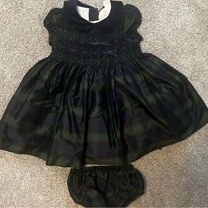 Janie and Jack Navy Blur and Green Plaid Dress